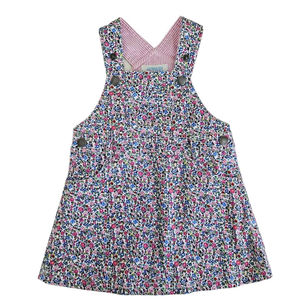 Jojo Maman Bebe Pink Floral Overalls‎ Dress | Baby 6-12 Months